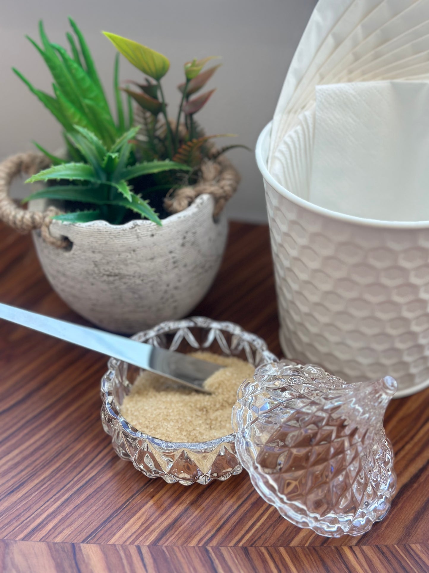 GLASS VINTAGE SUGAR JAR
